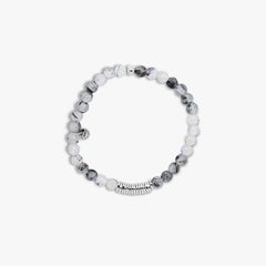 Classic Discs Bracelet with Black Rutilated Quartz and Sterling Silver, Size M