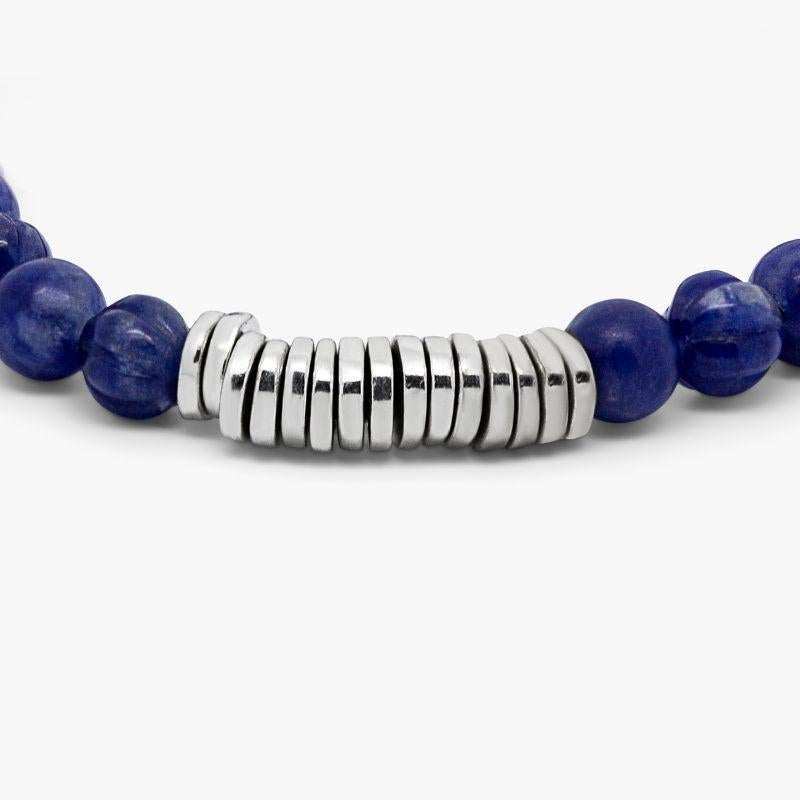 Women's Classic Discs Bracelet with Sodalite and Sterling Silver, Size L For Sale