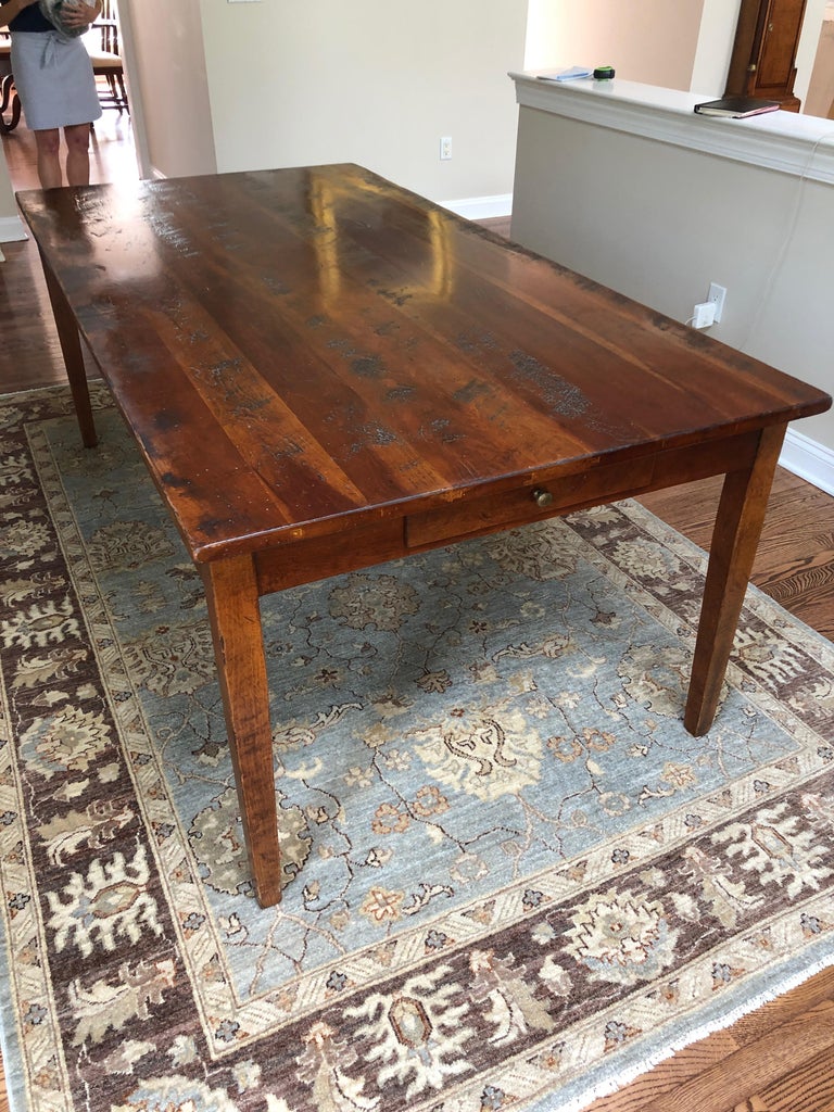 Classic Distressed Hard Wood Farm Table by Wright Table Company at