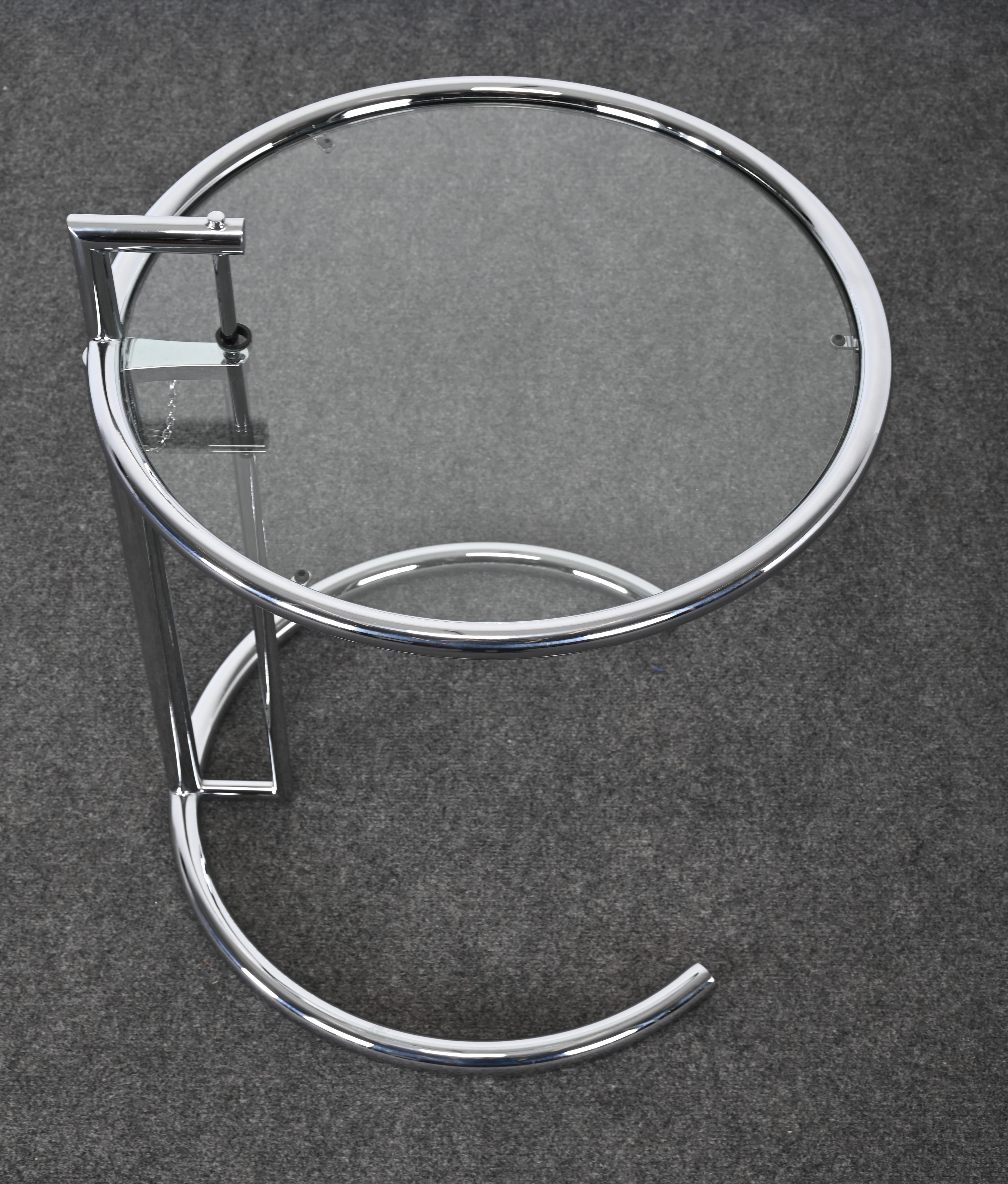 Glass Classic E1027 Side Table by Eileen Gray from the Armstrong Factory Showroom
