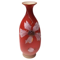 Used Classic Early Loetz Glass Vase Sphinx Pattern Vase on Spreading Peach  c1891