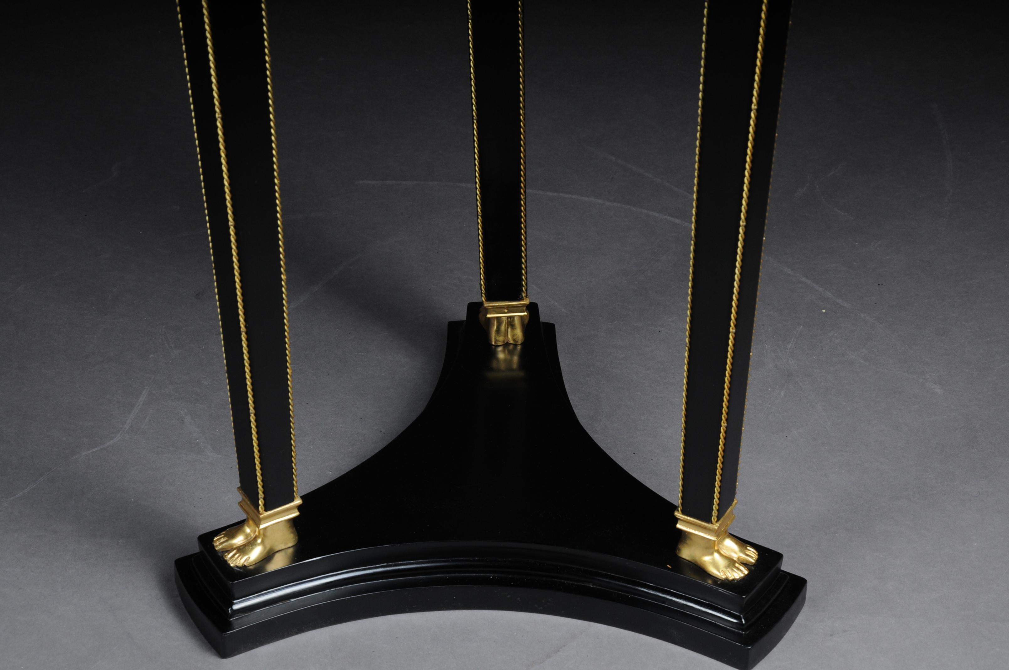 Classic Ebonized Karyadite Pillar / Pedestal in Empire Style, black gold For Sale 3
