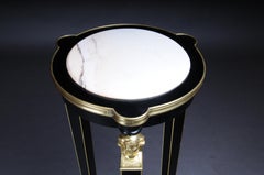 Classic Ebonized Karyadite Pillar / Pedestal in Empire Style, black gold