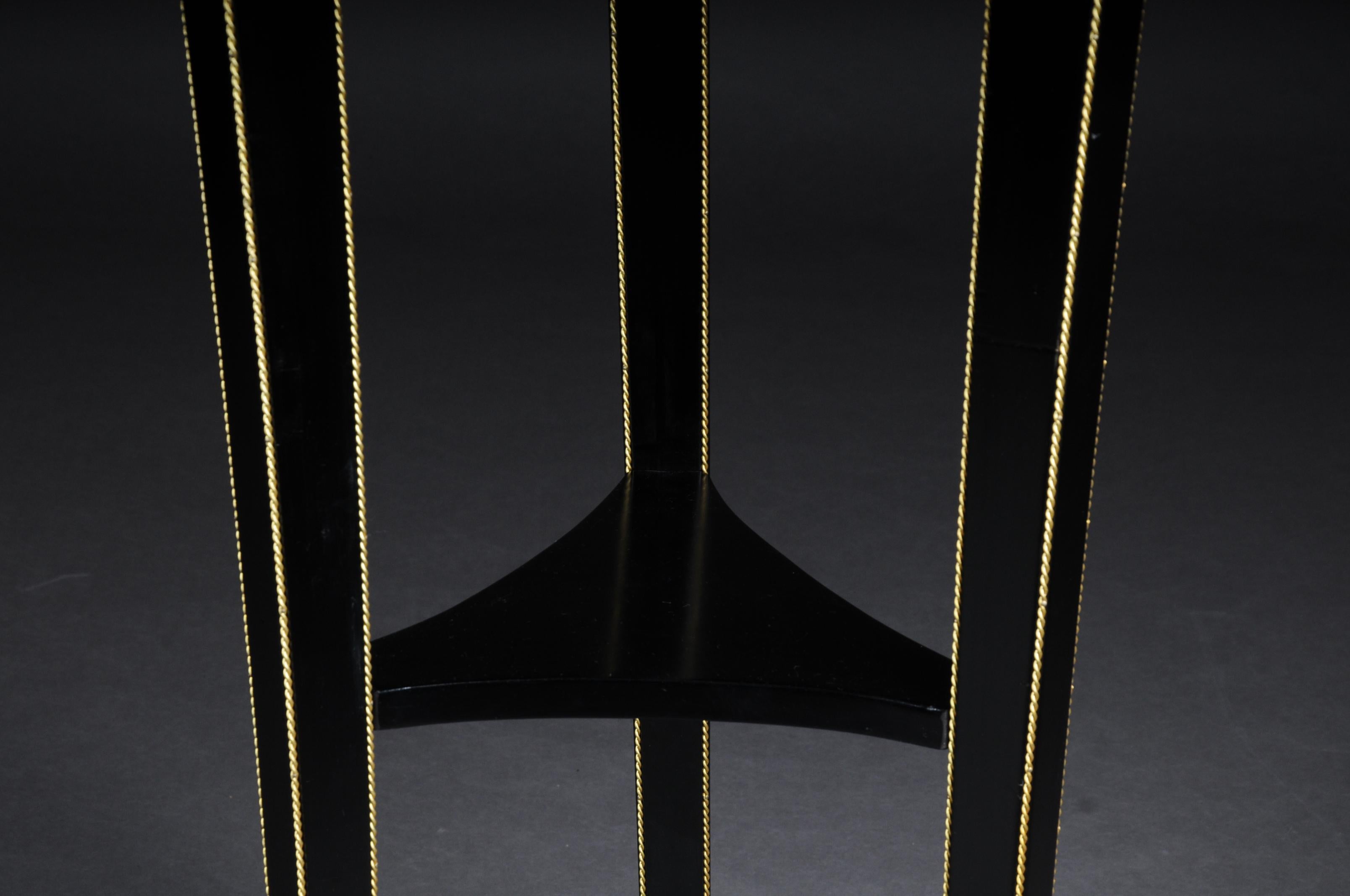 Classic Ebonized Karyadite Pillar / Pedestal in Empire Style, black gold For Sale 2
