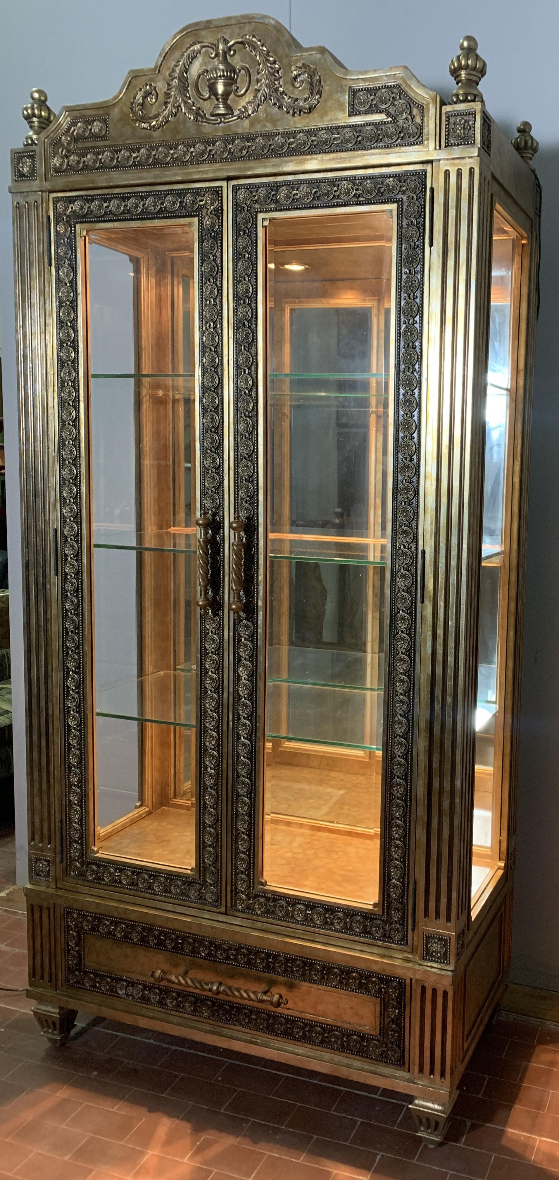 Classic Eclectic Gold Showcase from Lam Lee Group, 1990s For Sale 6