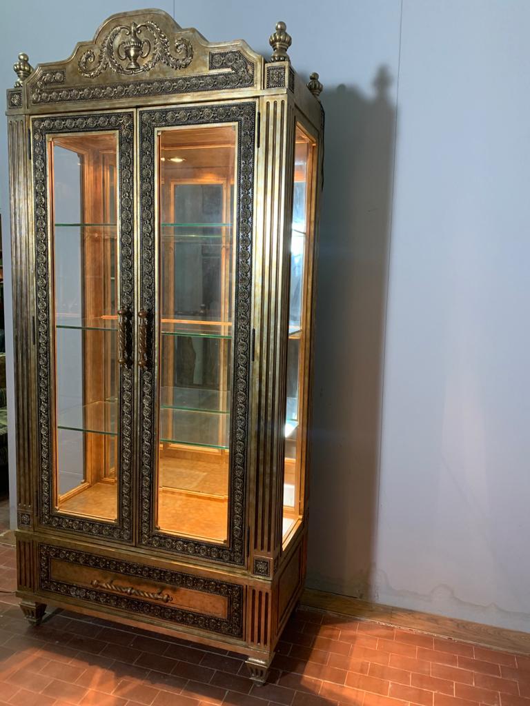 Gold Leaf Classic Eclectic Gold Showcase from Lam Lee Group, 1990s For Sale