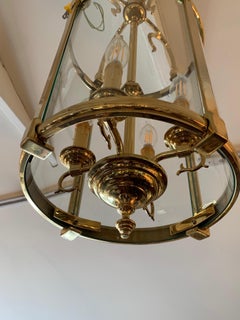 Classic Elegant Cast Brass & Glass Lantern Chandelier