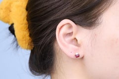 Classic Emerald-Cut Ruby Diamond Accents 14k Yellow Gold Studs Earring