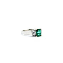 Classic Emerald & Diamond Ring in Platinum