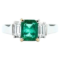 Classic Emerald & Diamond Ring in Platinum