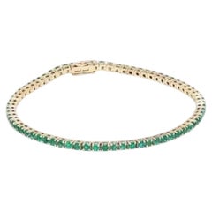 Classic Emerald Line 14K (Custom) Yellow Gold Tennis Bracelet