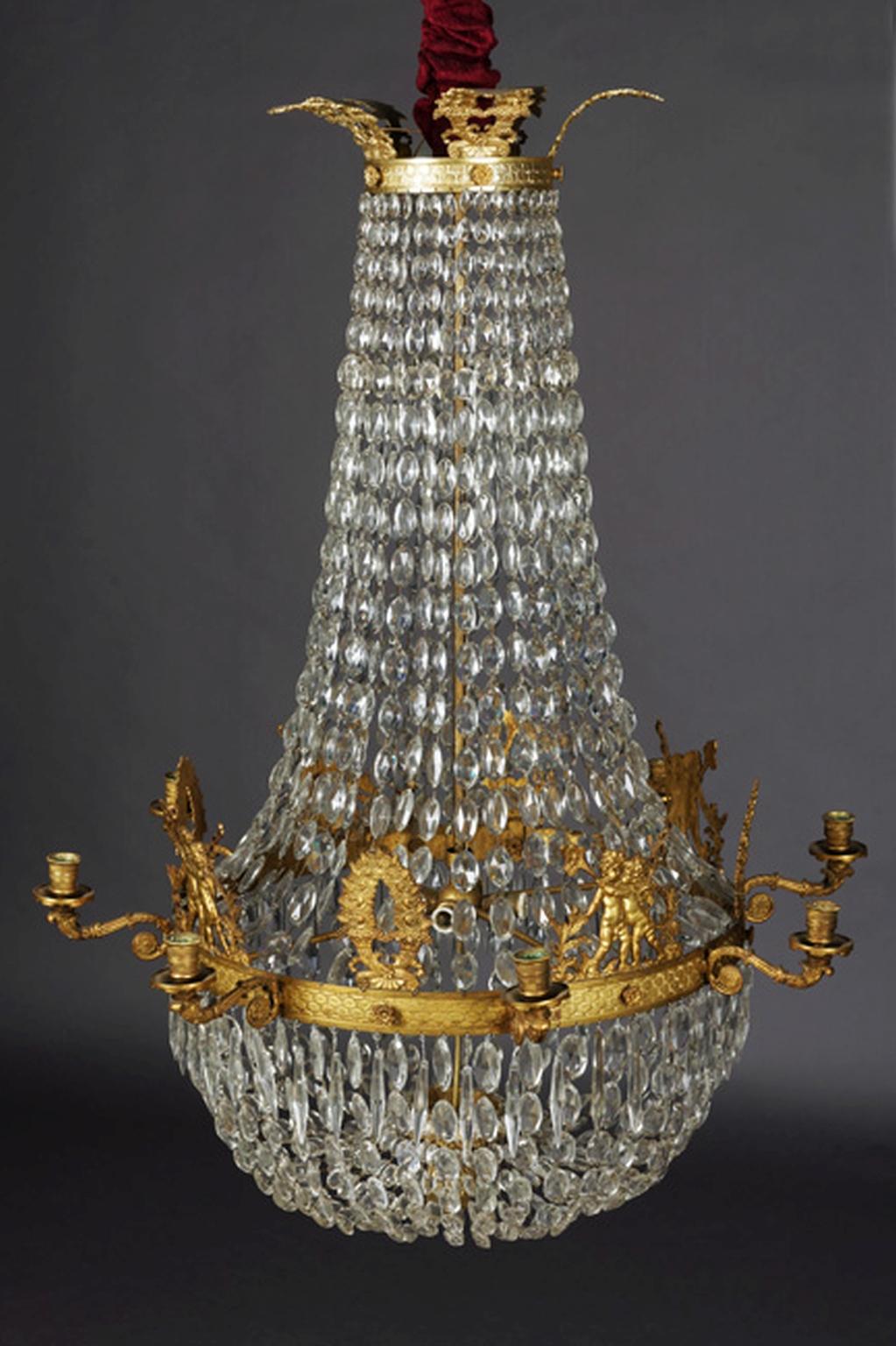 French Classic Empire Chandelier, Dreamlike and Noble For Sale
