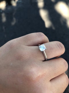 Verlobungsring mit Diamant, 1 Karat Weißgold für Sie