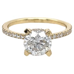 Classic Verlobungsring, 1,9ct Diamanten Ring, 14K Gelbgold, GWLAB zertifiziert