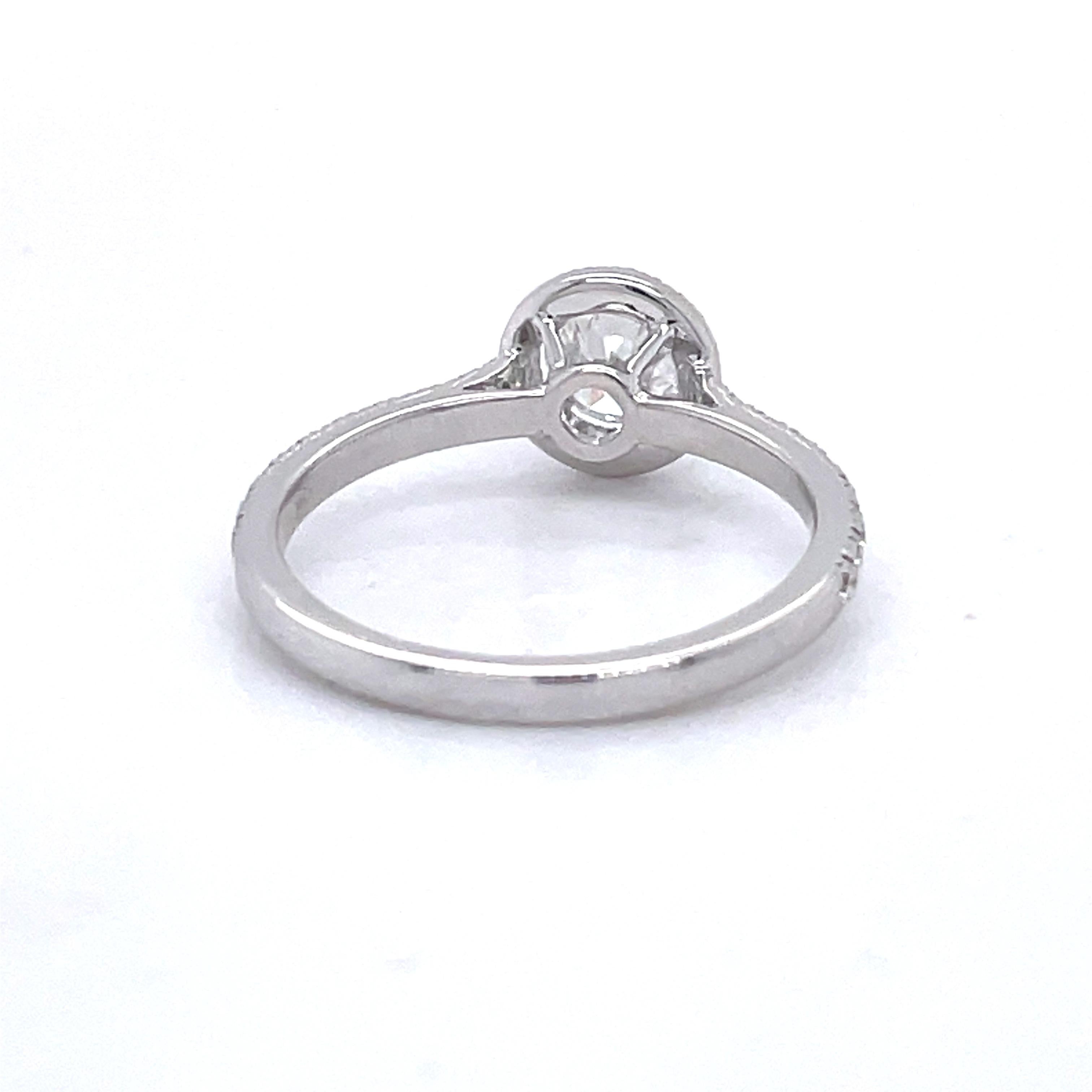 Women's Classic engagement ring, 1ct diamond emdagement ring, 14K white goldm minimalist For Sale