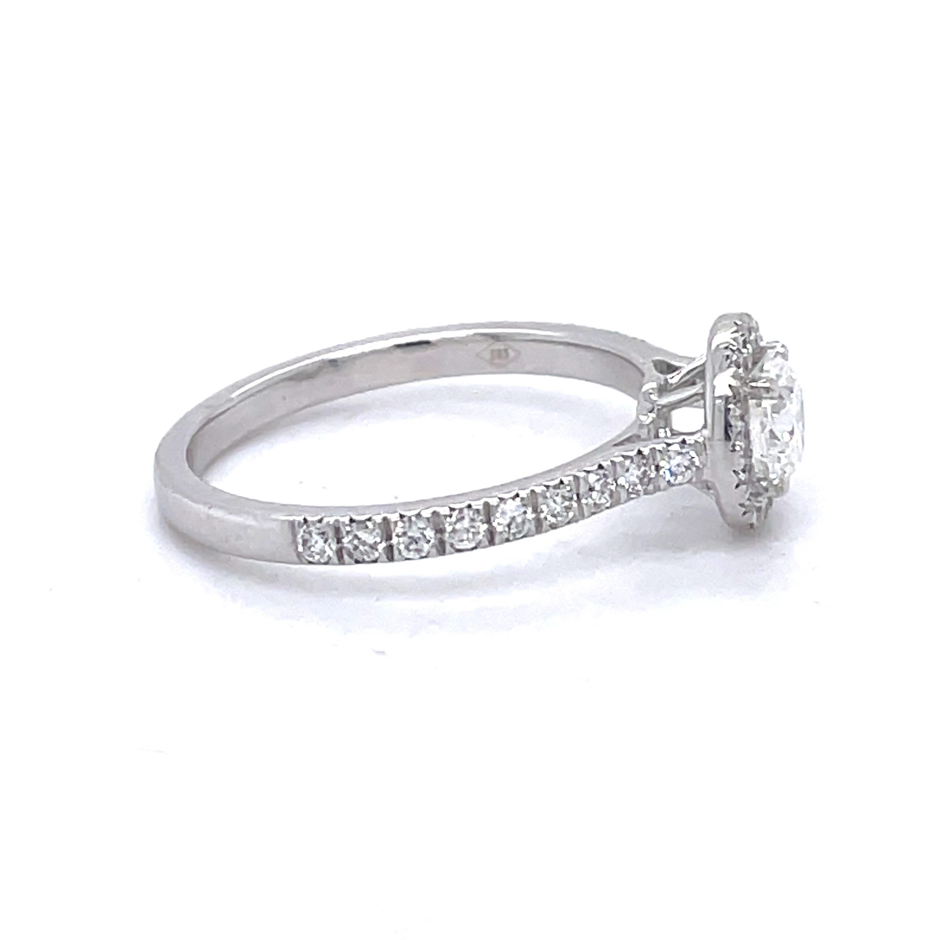 Classic engagement ring, 1ct diamond emdagement ring, 14K white goldm minimalist For Sale 1