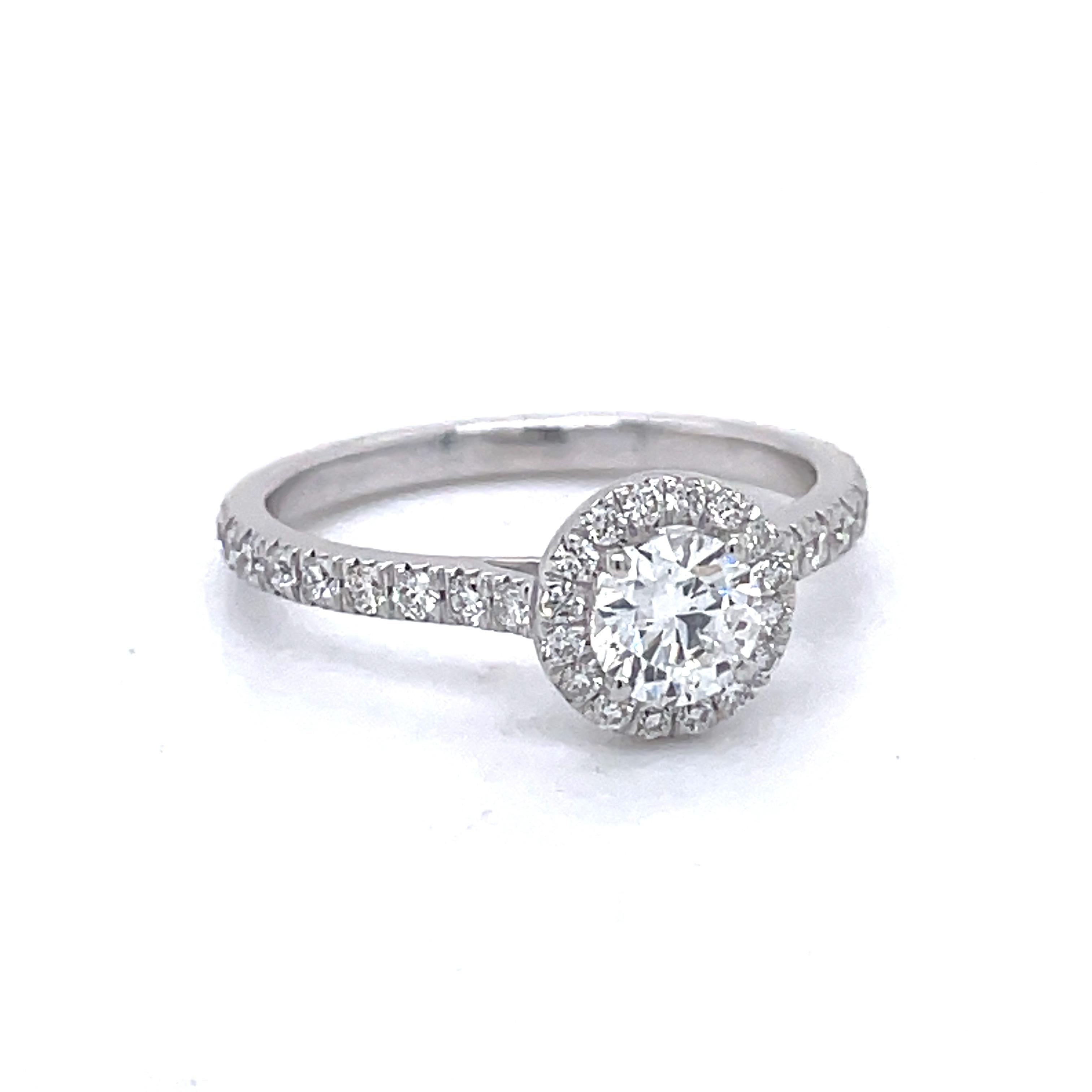 Classic engagement ring, 1ct diamond emdagement ring, 14K white goldm minimalist For Sale 2