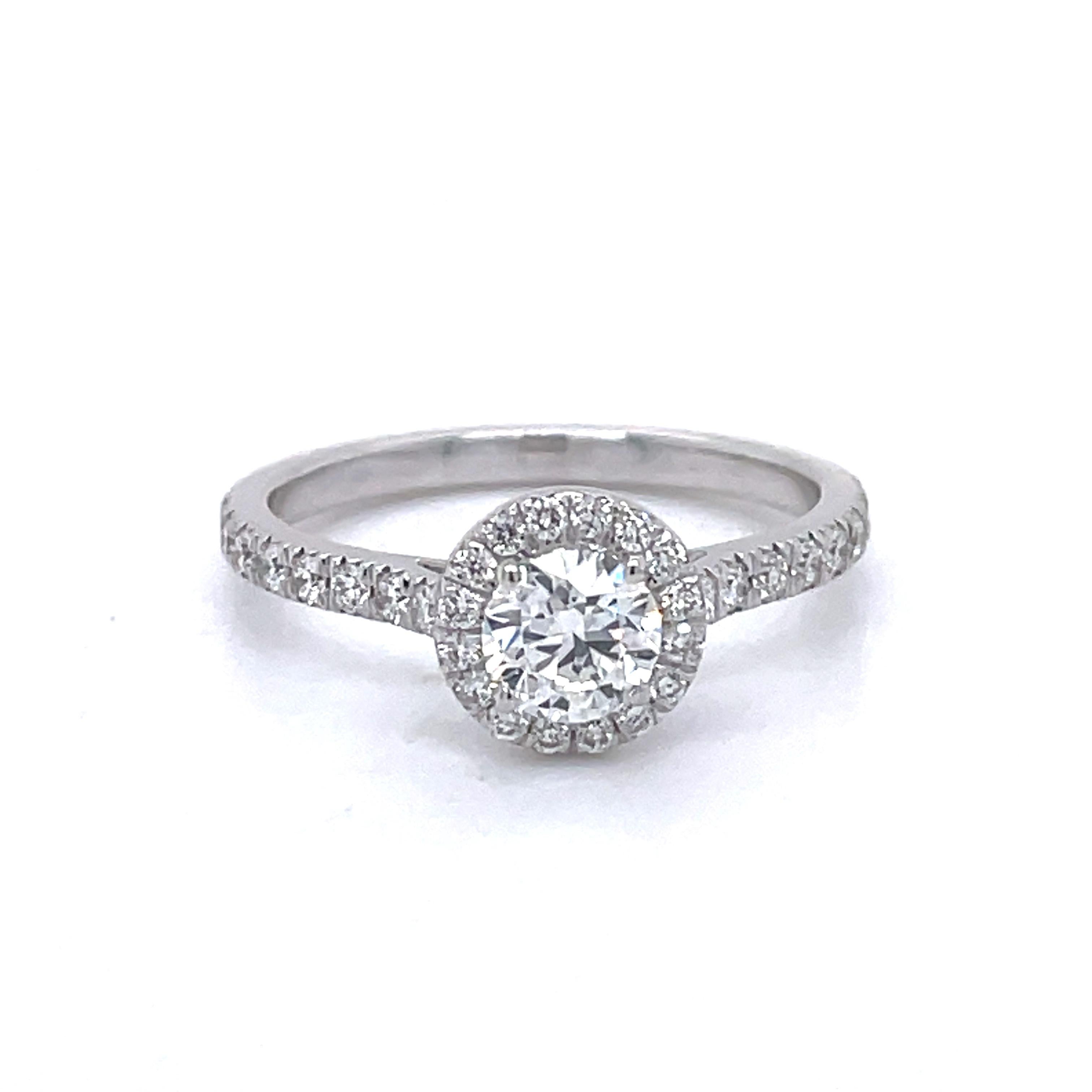 Classic engagement ring, 1ct diamond emdagement ring, 14K white goldm minimalist For Sale 3
