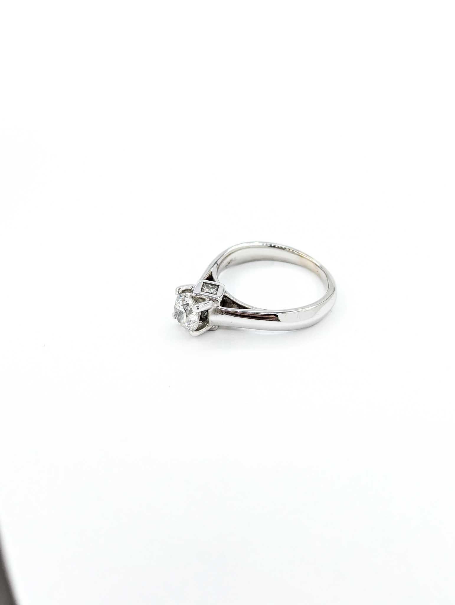 Classic Engagement Ring in 14k White Gold For Sale 5