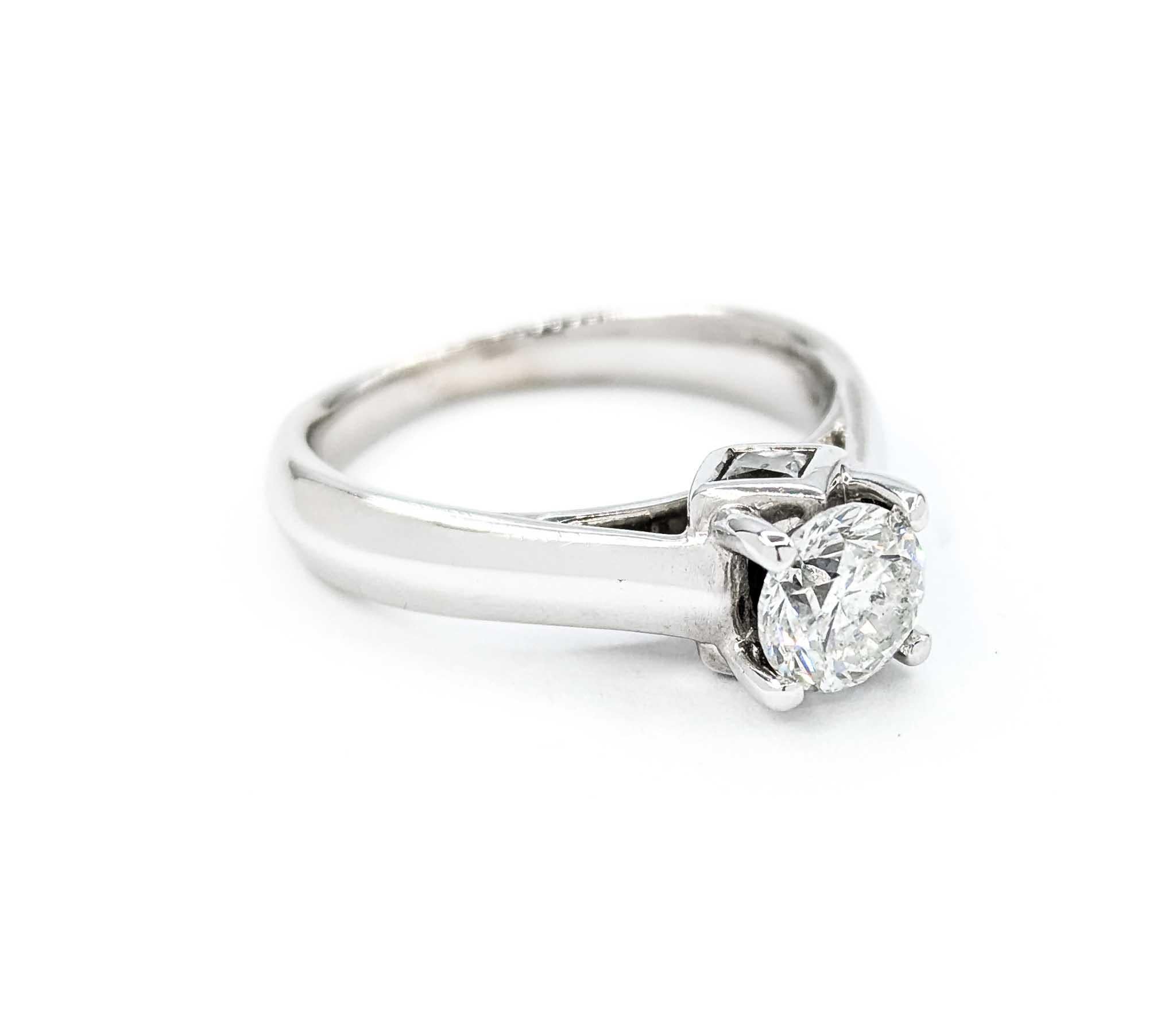Women's Classic Engagement Ring in 14k White Gold For Sale