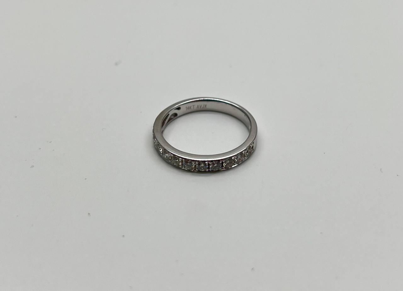 Classic Engagement Wedding Diamond Illusion Set Pave Cluster 14K White Gold Ring For Sale 2