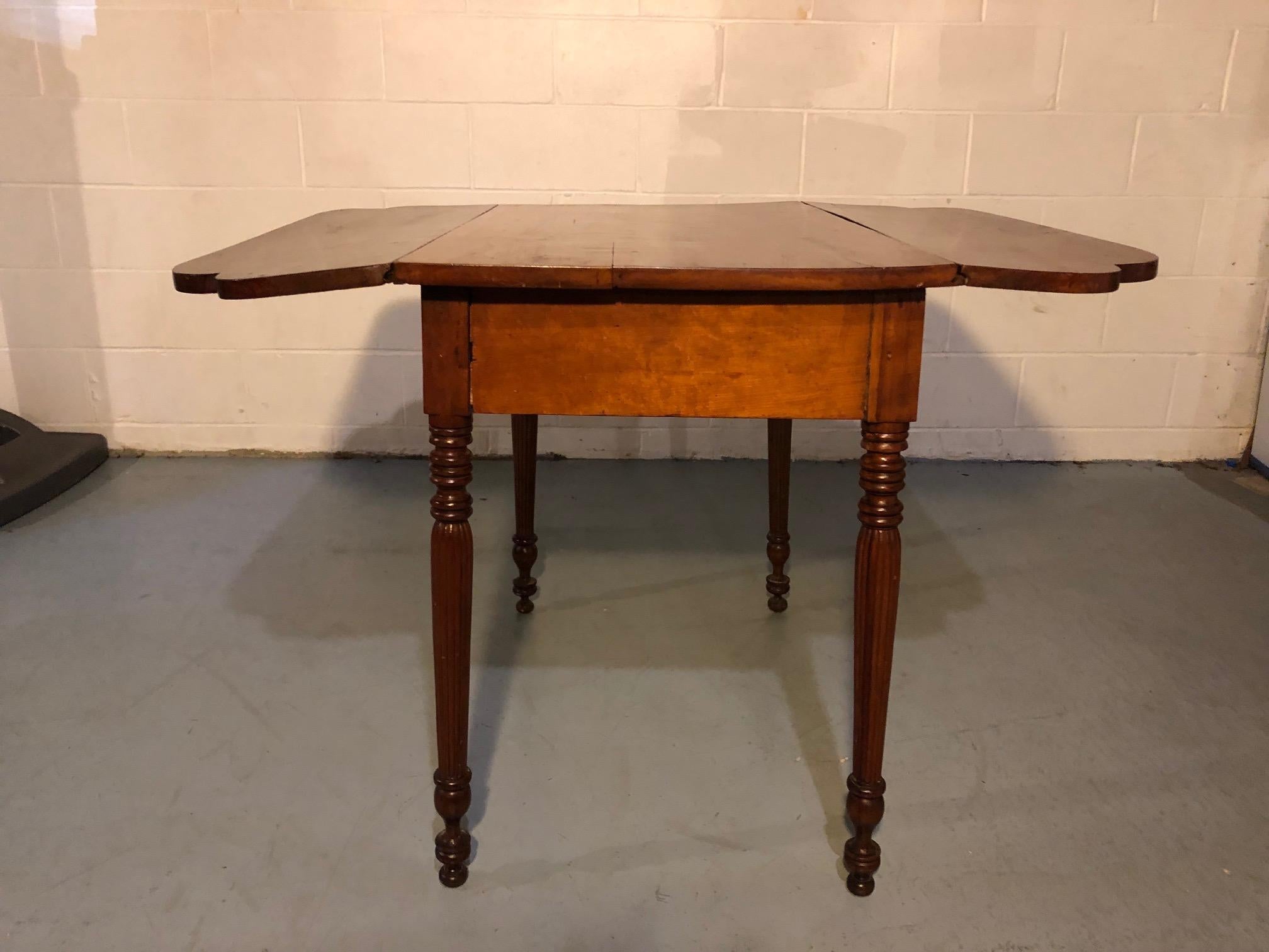 Classic English Cherry Drop-Leaf Table 3