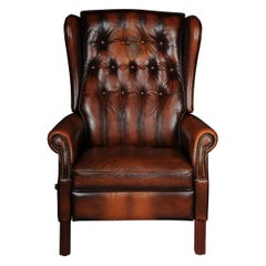 Classic English Chesterfield Club Chair / Wingback Chair, Adjustable