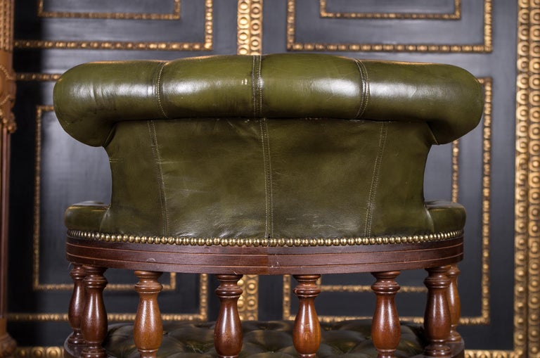 Classic English Chesterfield Office Chair Swivel and Tilt on Castors
