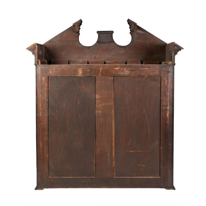 Glass Classic English Georgian Mahogany Bookcase Cabinet, 1780