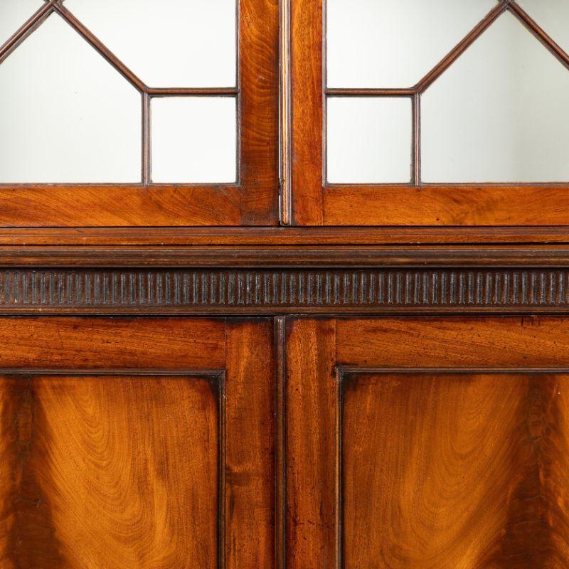 Classic English Georgian Mahogany Bookcase Cabinet, 1780 2