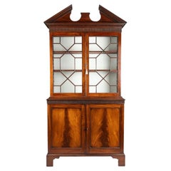 Classic English Georgian Mahogany Bookcase Cabinet, 1780