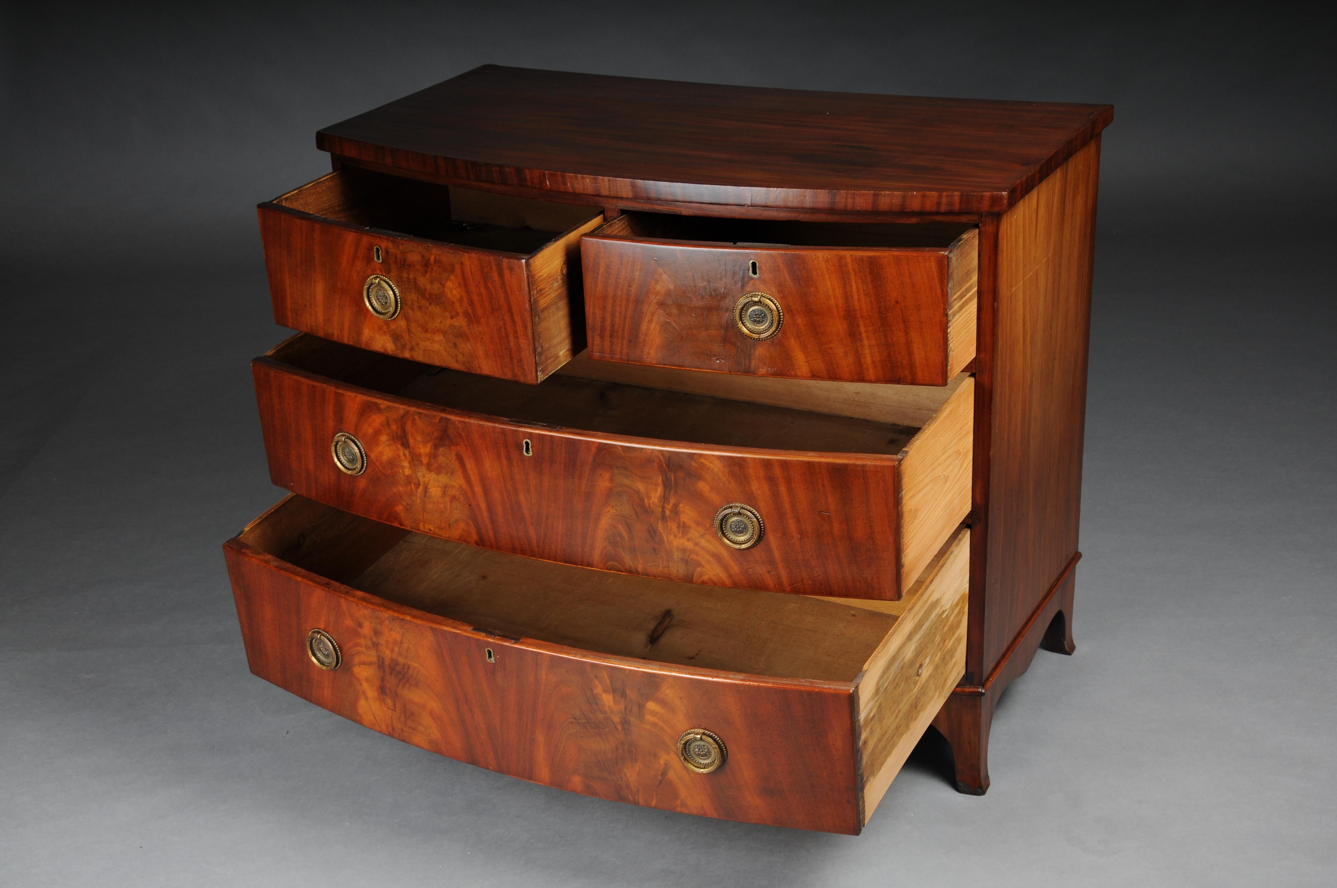 Brass Classic English mahogany chest of drawers, circa 1890 For Sale