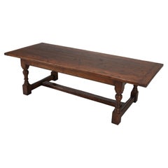 Classic English Solid Oak Refectory Style Dining Table Suburb Original Condition