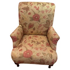 Classic English Style Woven Floral Club Chair