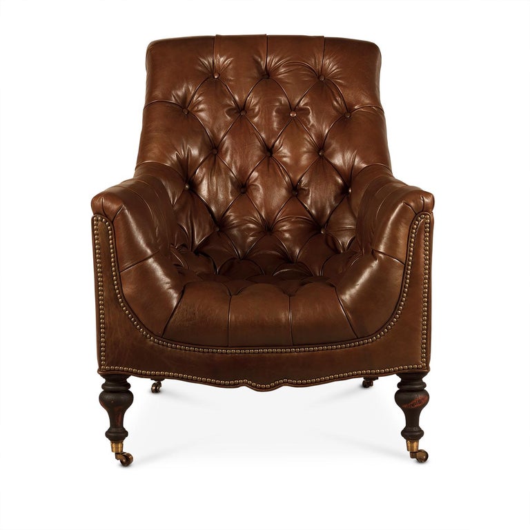 Classic English Tufted Club Chair For Sale at 1stDibs