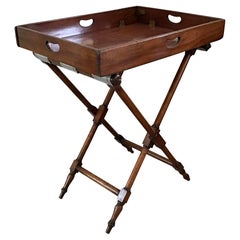 Antique Classic English Wood Bar Tray Table