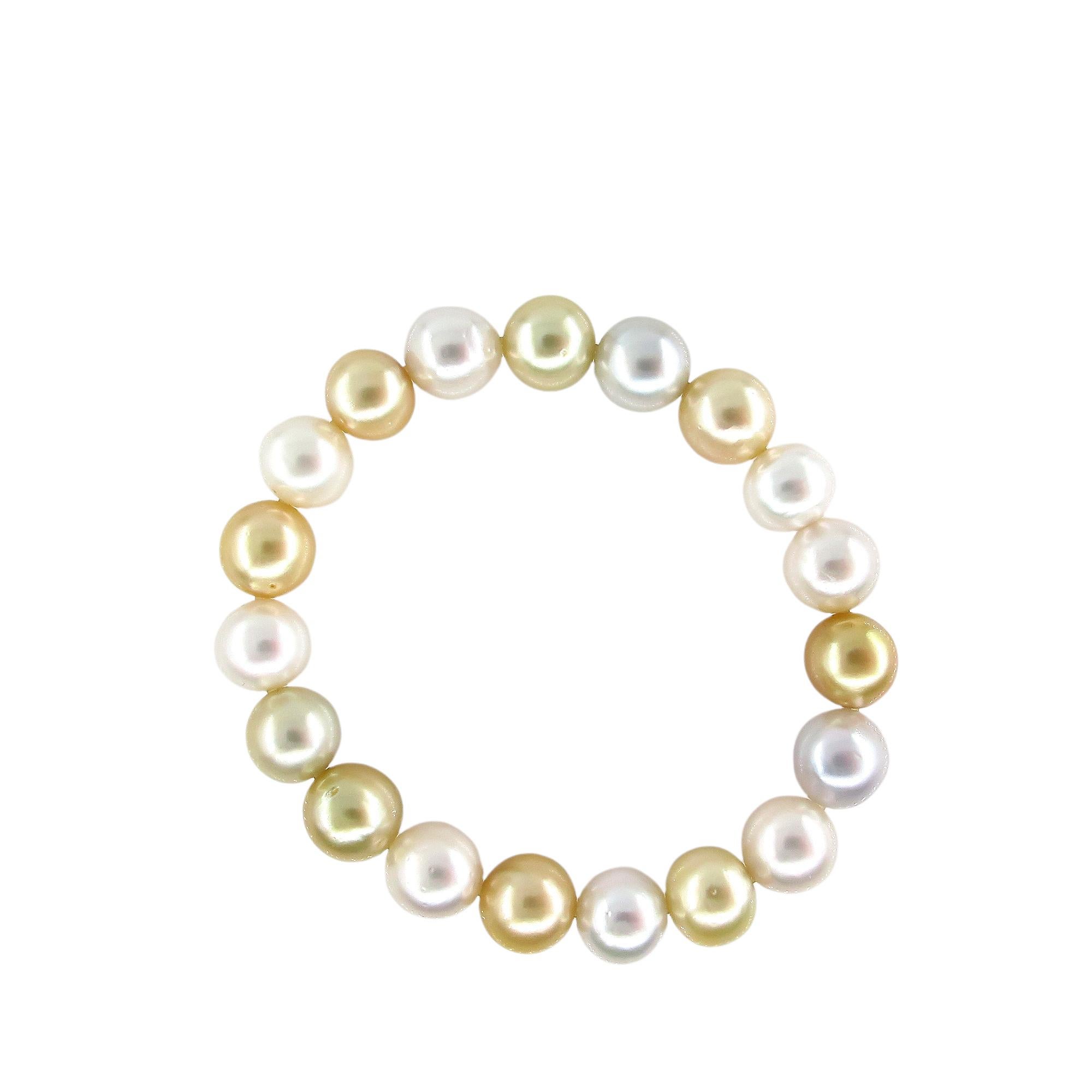 Classic Estate Vintage 9.5mm-10mm Freshwater Multicolor Pearl Strand Bracelet For Sale 5