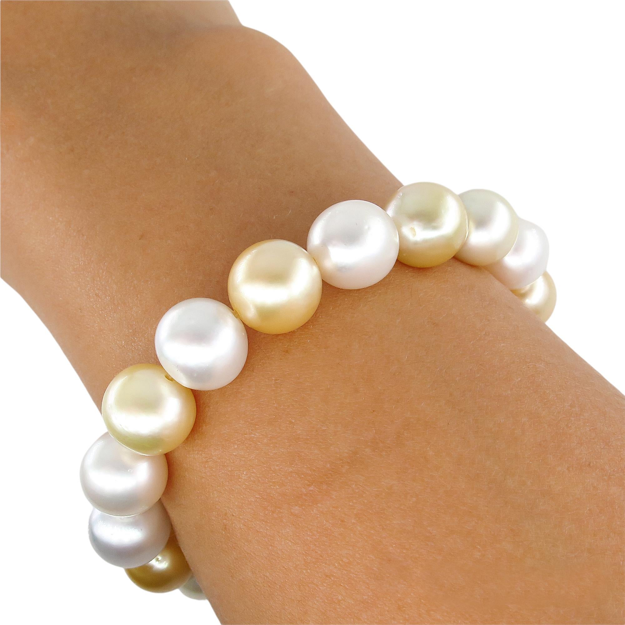 Classic Estate Vintage 9.5mm-10mm Freshwater Multicolor Pearl Strand Bracelet For Sale 7