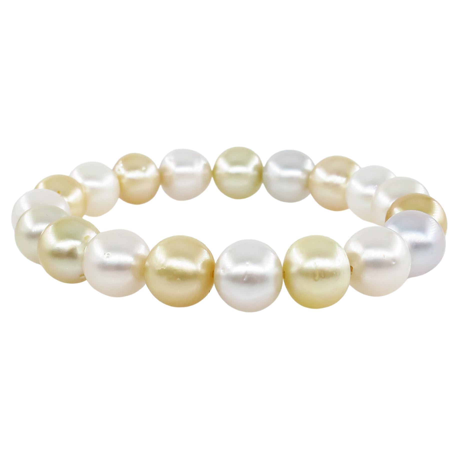 Bracelet vintage classique de succession en perles d'eau douce multicolores de 9,5 mm à 10 mm en vente
