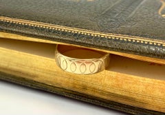 Classic Estate Wide 14K Yellow Gold Interlocking Circles Cigar Band Ring