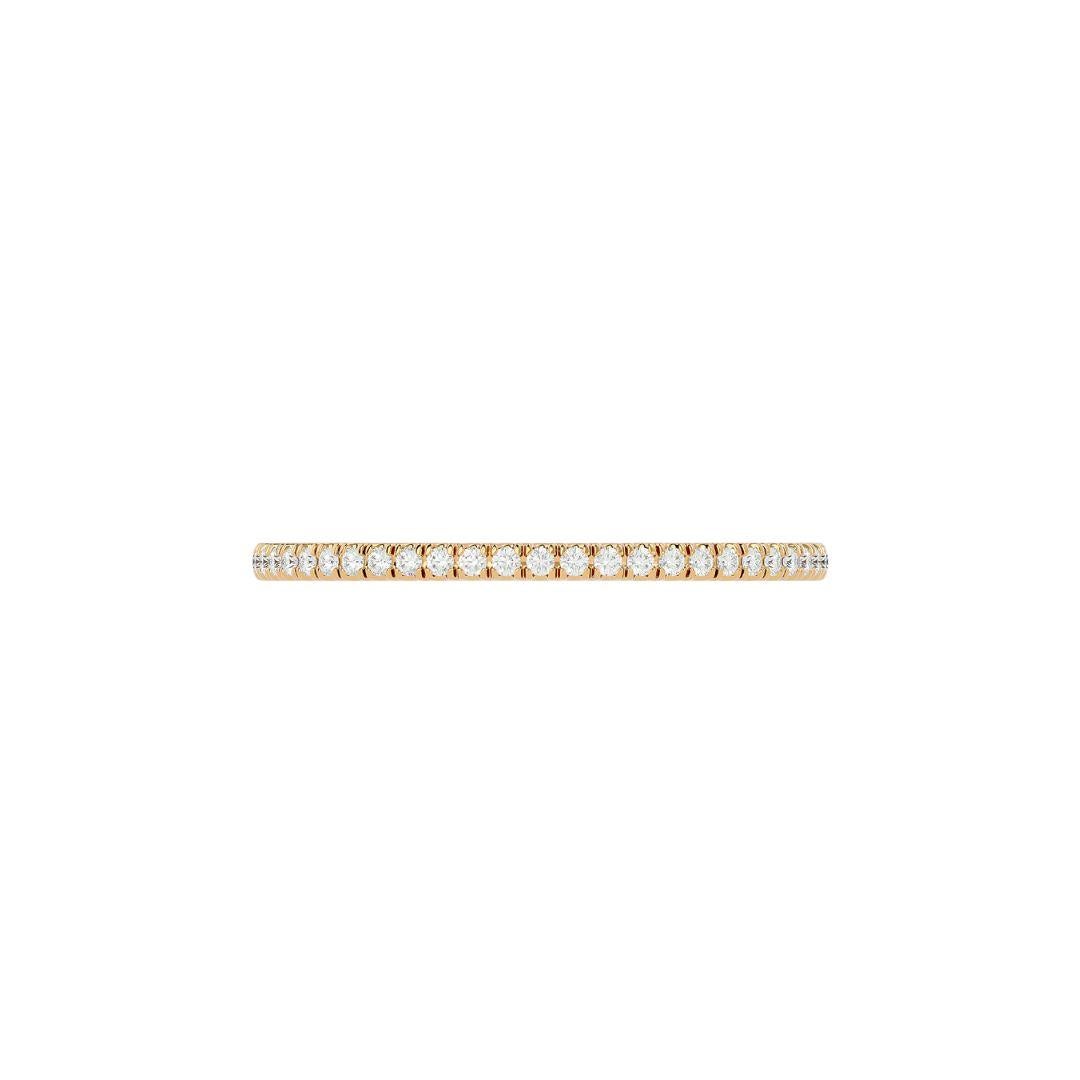 Elements
A sign of everlasting love, this classic eternity band from the Classic collection features a one-of-a-kind design of golden and brilliant diamond elements.

Innovation
This full eternity band has been designed to fit snugly on your finger