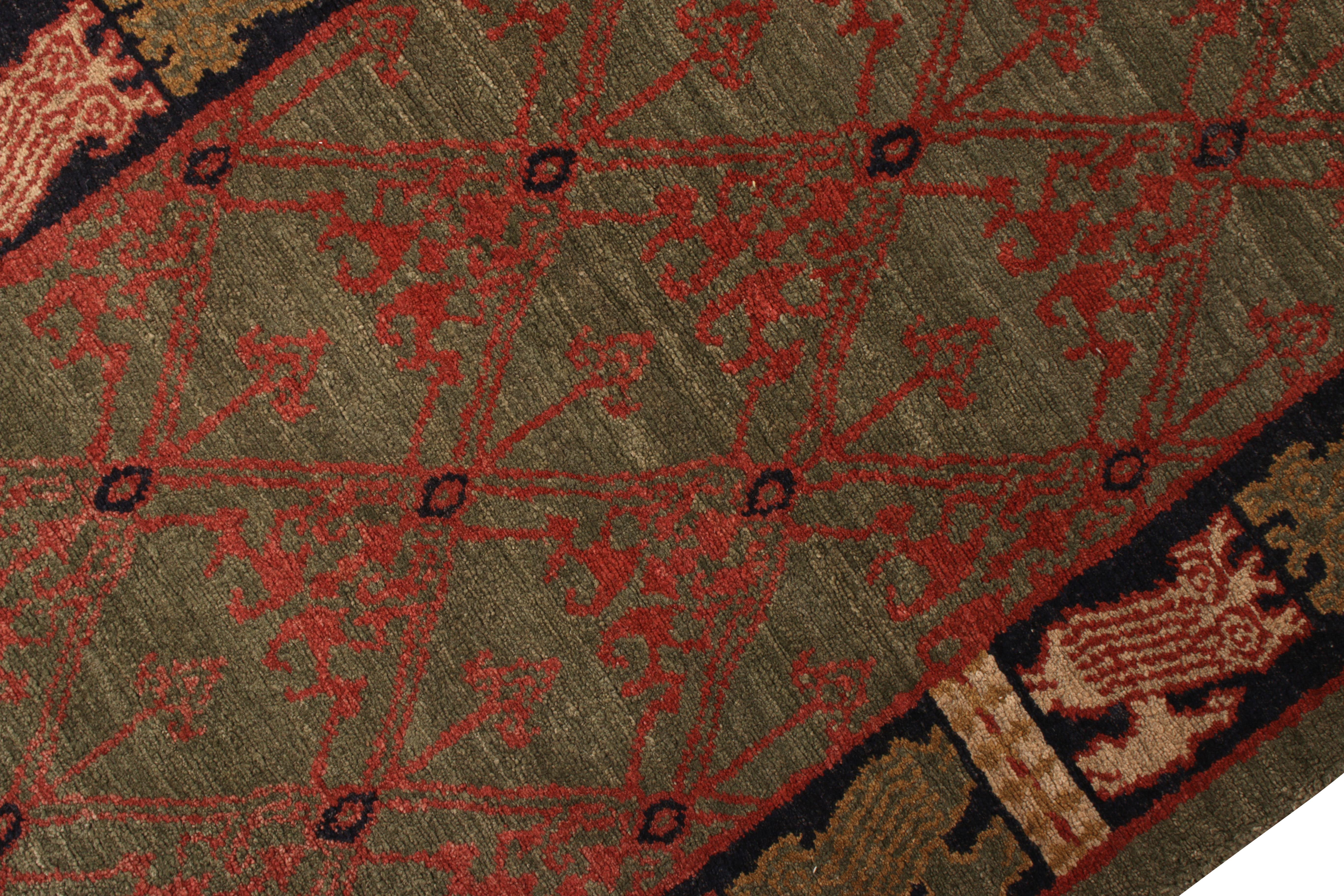 Annodato a mano Tappeto classico in stile europeo Greene & Greene & Kilim con motivi personalizzati in vendita