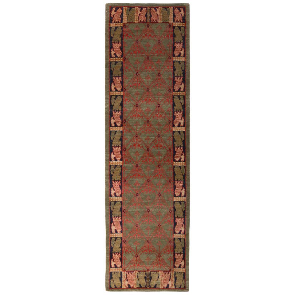 Long Handmade Carpet Runner Vintage Indian Rug Runner Floral Wool Stair ...