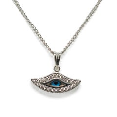 Classic Evil Eye & Diamond Necklace in 18K Gold