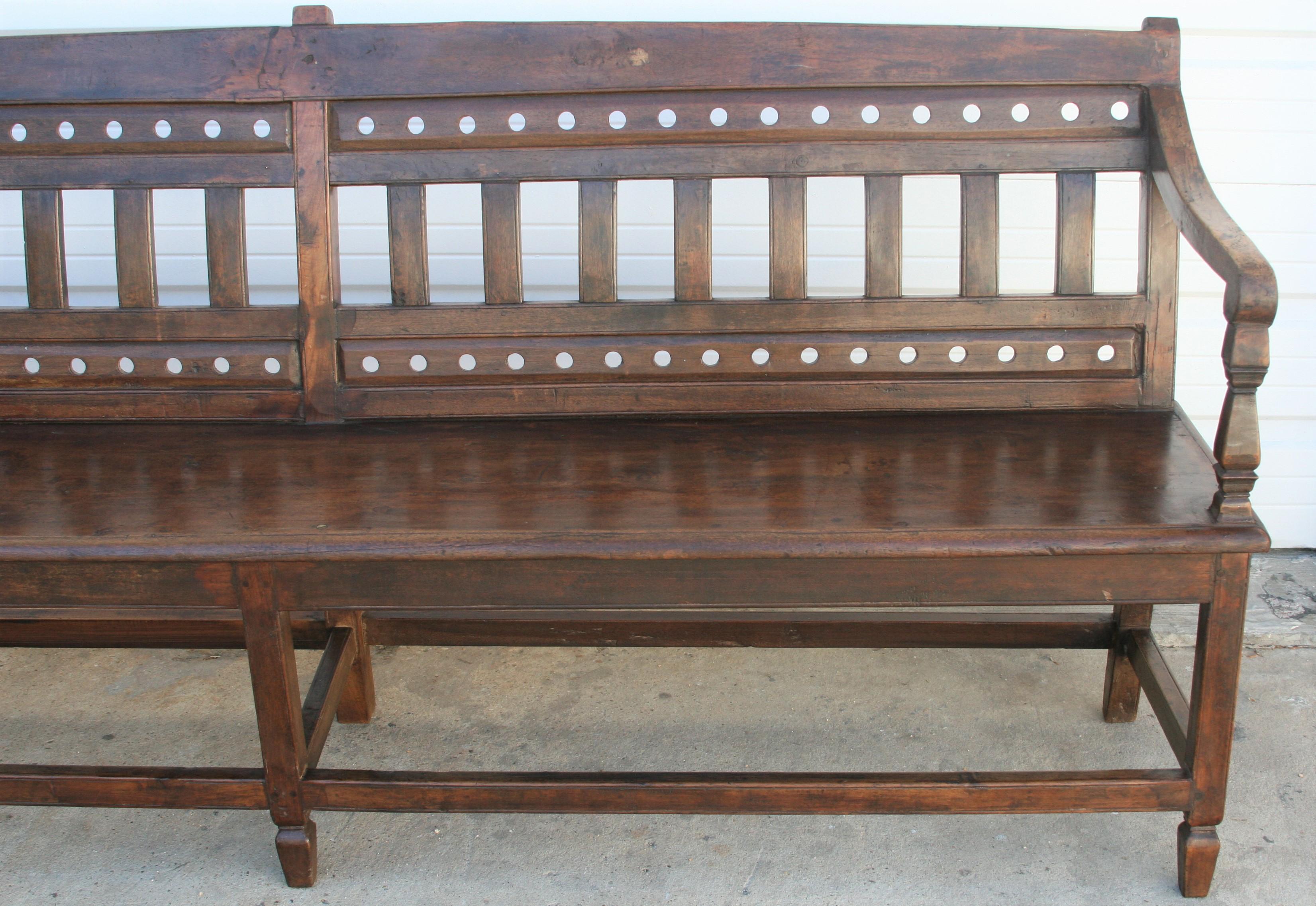Anglo Raj Classic Example of a Colonial Era Bench from the British Empire For Sale