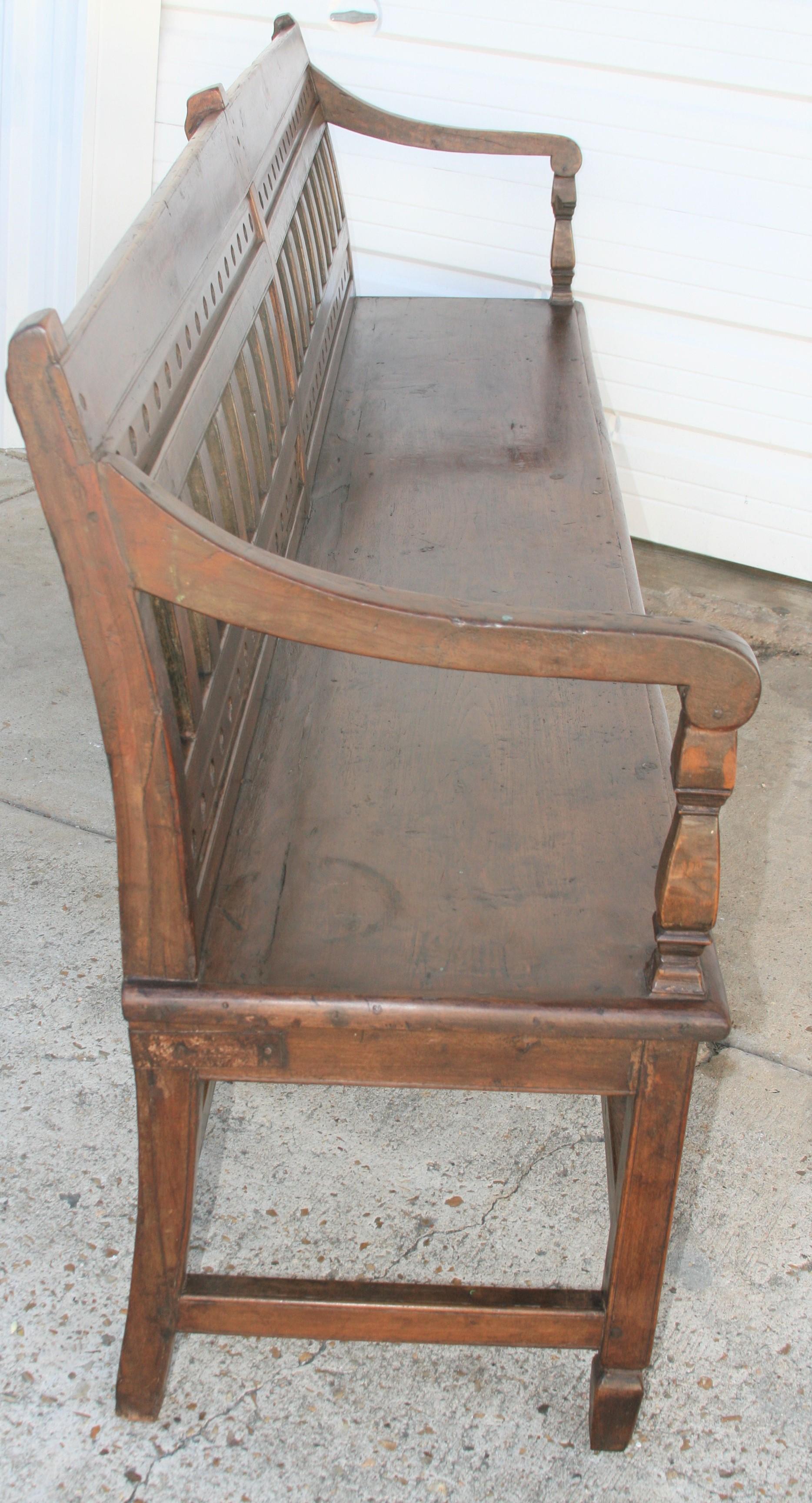 19th Century Classic Example of a Colonial Era Bench from the British Empire For Sale