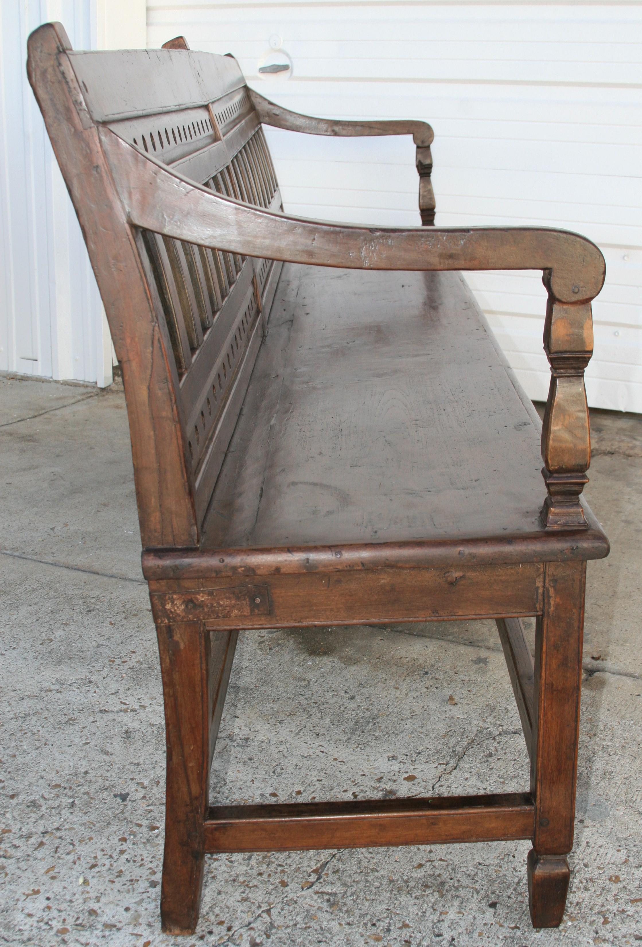 Teak Classic Example of a Colonial Era Bench from the British Empire For Sale