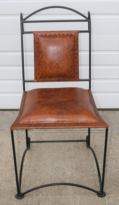Classic Examples of Modern Designed Leather and Iron Dinning Chairs