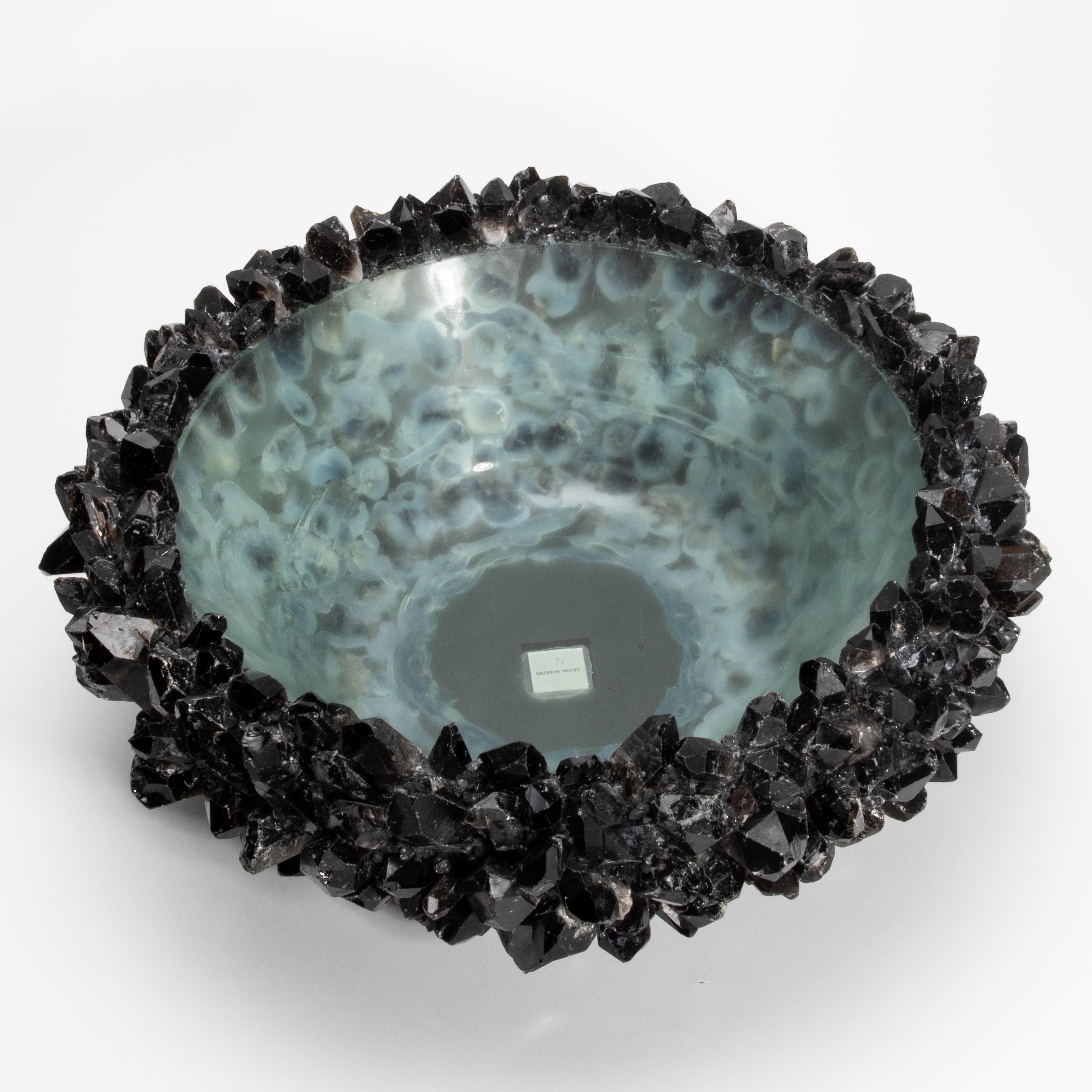 Hand-Crafted Classic Extra Large Bowl in Clear Quartz by Kathryn McCoy For Sale