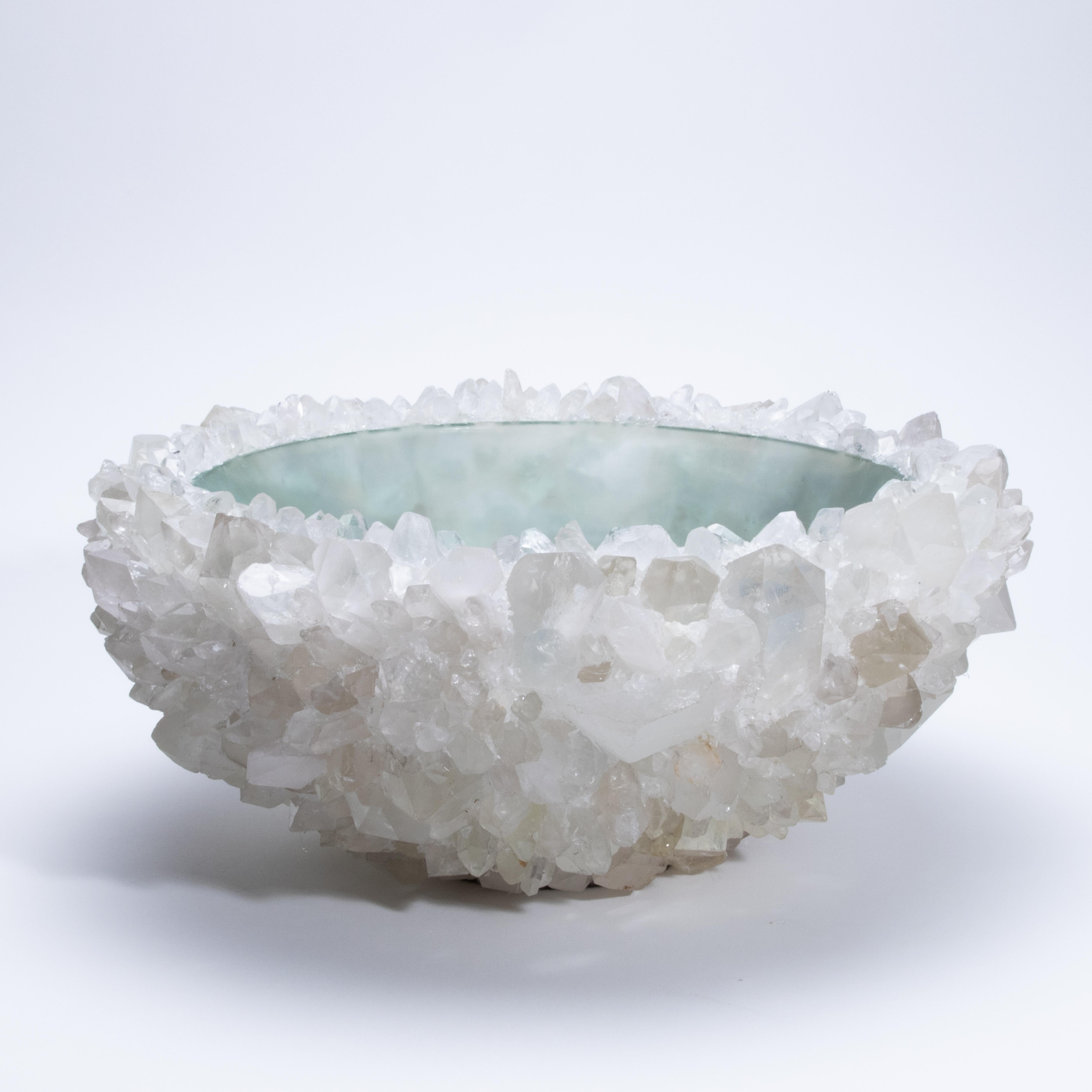 Classic Extra Large Bowl in Clear Quartz by Kathryn McCoy In New Condition For Sale In West Hollywood, CA